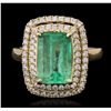 Image 4 : 14KT Yellow Gold 3.77ct Emerald and Diamond Ring