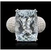Image 4 : 14KT White Gold 15.88ct Aquamarine and Diamond Ring