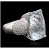 Image 5 : 14KT White Gold 15.88ct Aquamarine and Diamond Ring