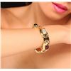 Image 1 : 18KT Yellow Gold 15.24ctw Tourmaline and Diamond Bangle Bracelet