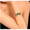 Image 3 : 18KT Yellow Gold 15.24ctw Tourmaline and Diamond Bangle Bracelet