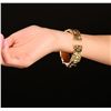 Image 4 : 18KT Yellow Gold 15.24ctw Tourmaline and Diamond Bangle Bracelet