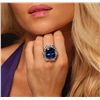 Image 2 : 14KT White Gold 24.85ct GIA Cert Tanzanite and Diamond Ring