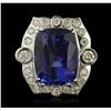 Image 4 : 14KT White Gold 24.85ct GIA Cert Tanzanite and Diamond Ring