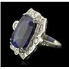 Image 5 : 14KT White Gold 24.85ct GIA Cert Tanzanite and Diamond Ring