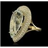 Image 5 : 14KT Yellow Gold 15.52ct Aquamarine and Diamond Ring