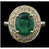 Image 4 : 14KT Yellow Gold 2.75ct Emerald and Diamond Ring