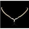 Image 5 : 14KT White and Yellow Gold 8.84ctw Diamond Necklace