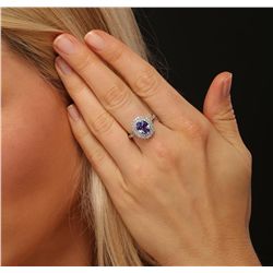 14KT White Gold 1.61ct Tanzanite and Diamond Ring