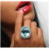 Image 1 : 18KT Two-Tone Gold GIA Certified 39.59ctw Paraiba Tourmaline and Diamond Ring