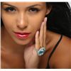 Image 4 : 18KT Two-Tone Gold GIA Certified 39.59ctw Paraiba Tourmaline and Diamond Ring