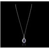 Image 5 : 18KT White Gold 7.53ct Tanzanite and Diamond Pendant With Chain