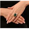 Image 3 : 14KT Yellow Gold 10.79ct Emerald and Diamond Ring