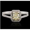 Image 4 : 14KT Two-Tone Gold 1.14ctw Diamond Engagement Ring