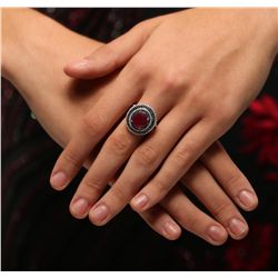 14KT White Gold 5.55ct Ruby and Diamond Ring