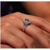 Image 2 : 14KT White Gold 0.92ct Tanzanite and Diamond Ring