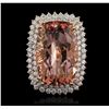 Image 4 : 14KT Rose Gold GIA Certified 41.85ct Morganite and Diamond Ring