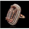 Image 5 : 14KT Rose Gold GIA Certified 41.85ct Morganite and Diamond Ring