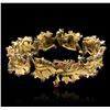 Image 4 : 18KT Yellow Gold 3.30ctw Sapphire and Ruby Bracelet