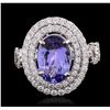 Image 4 : 18KT White Gold 4.14ct Tanzanite and Diamond Ring