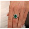 Image 1 : 14KT White Gold 2.48ct Emerald and Diamond Ring