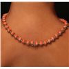 Image 3 : 14KT Yellow Gold 40.42ctw Pink Coral and Diamond Necklace