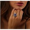 Image 1 : 14KT White Gold 5.56ct Tanzanite and Diamond Ring