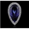 Image 4 : 14KT White Gold GIA Certified 20.19ct Tanzanite and Diamond Ring