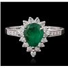 Image 4 : 14KT White Gold 1.30ct Emerald and Diamond Ring