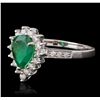Image 5 : 14KT White Gold 1.30ct Emerald and Diamond Ring