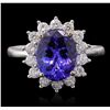 Image 4 : 14KT White Gold 3.17ct Tanzanite and Diamond Ring