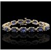 Image 4 : 14KT Yellow Gold 20.64ctw Sapphire and Diamond Bracelet