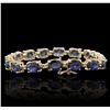 Image 5 : 14KT Yellow Gold 20.64ctw Sapphire and Diamond Bracelet