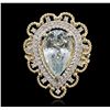 Image 4 : 14KT Yellow Gold 5.72ct Aquamarine and Diamond Ring