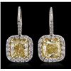 Image 4 : 18KT Two-Tone Gold 7.13ctw Diamond Earrings