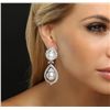 Image 3 : 18KT White Gold 4.75ctw Diamond and Pearl Earrings