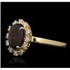 Image 4 : 14KT Yellow Gold 2.30ct Rubellite and Diamond Ring