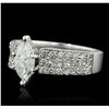 Image 5 : 18KT White Gold 1.79ctw Marquise Cut Diamond Ring