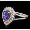 Image 5 : 14KT White Gold 1.22ct Tanzanite and Diamond Ring