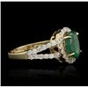 Image 5 : 14KT Yellow Gold 1.95ct Emerald and Diamond Ring