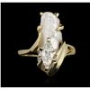 Image 4 : 14KT Yellow Gold 1.91ct Opal & Diamond Ring
