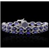 Image 4 : 14KT White Gold 37.09ctw Sapphire and Diamond Bracelet