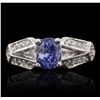 Image 4 : 14KT White Gold 2.15ct Sapphire and Diamond Ring