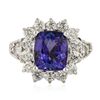 Image 4 : 14KT White Gold 4.15ct Tanzanite and Diamond Ring