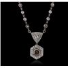 Image 4 : Platinum 4.54ctw Diamond Vintage Necklace
