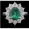 Image 4 : 14KT White Gold 2.10ct Emerald and Diamond Ring