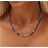 Image 2 : 14KT White Gold 27.84ctw Tanzanite and Diamond Necklace