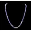 Image 4 : 14KT White Gold 27.84ctw Tanzanite and Diamond Necklace