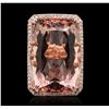 Image 4 : 14KT Rose Gold GIA Certified 52.72ct Morganite and Diamond Ring