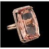 Image 5 : 14KT Rose Gold GIA Certified 52.72ct Morganite and Diamond Ring